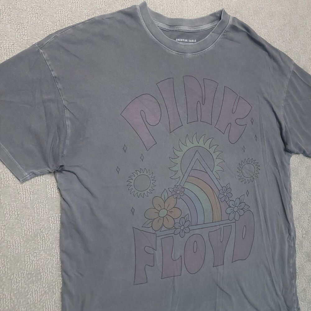 American Eagle AE Band Tee Pink Floyd T Shirt Womens M Oversized Gray Retro Top - Picture 3 of 9